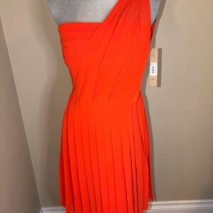 RACHEL Rachel Roy One-Shoulder Vibrant Orange Dress